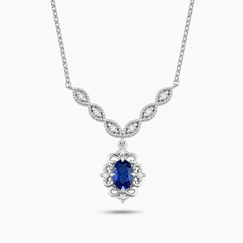 0.58 ct Safir Kolye