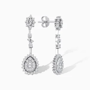 0.91 ct Pırlanta Baget Küpe