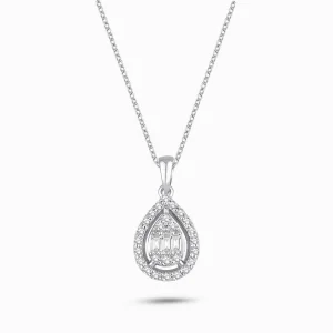 0.22 ct Pırlanta Baget Kolye