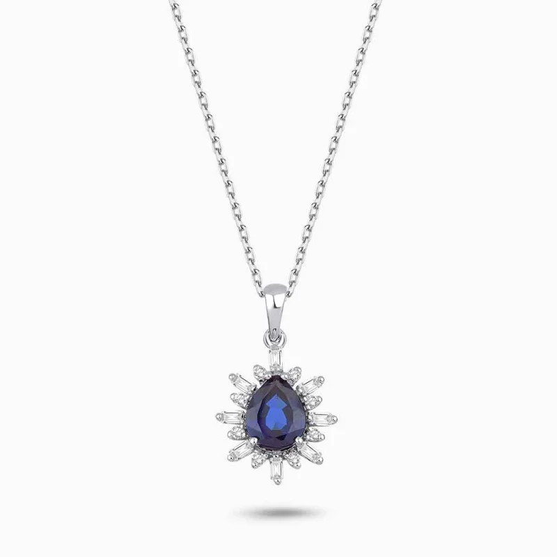 0.91 ct Safir Kolye