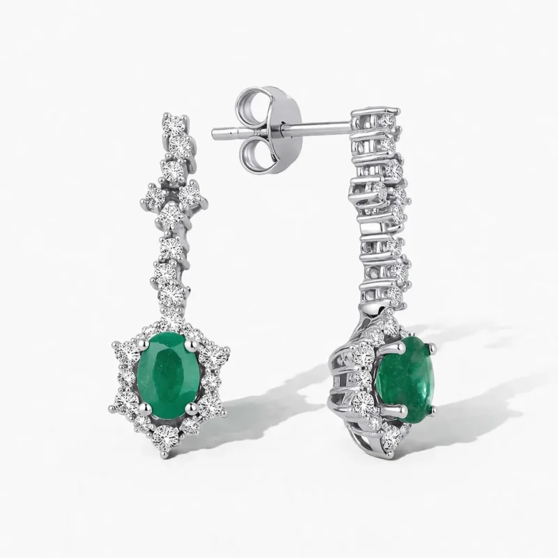 1.66 ct Zümrüt Küpe