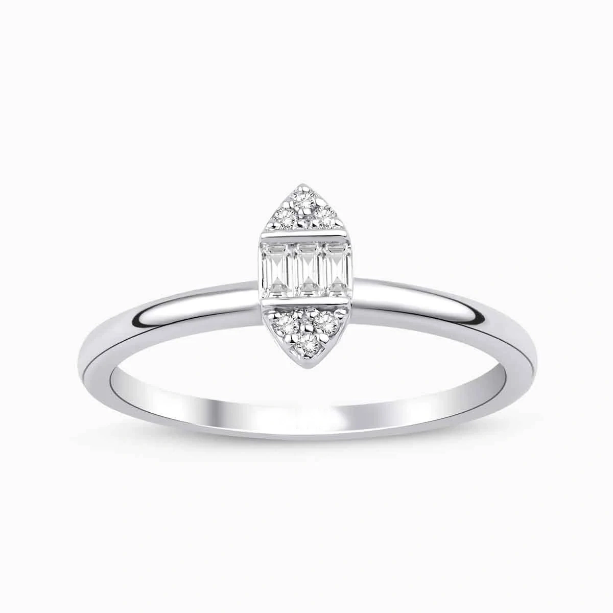 0.07 ct Pırlanta Baget Yüzük