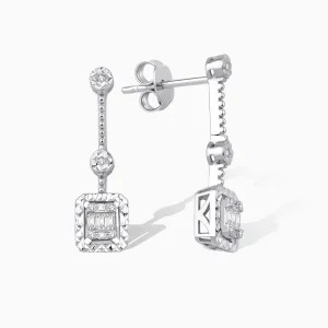 0.16 ct Pırlanta Baget Küpe