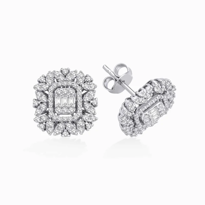 1.12 ct Pırlanta Baget Küpe