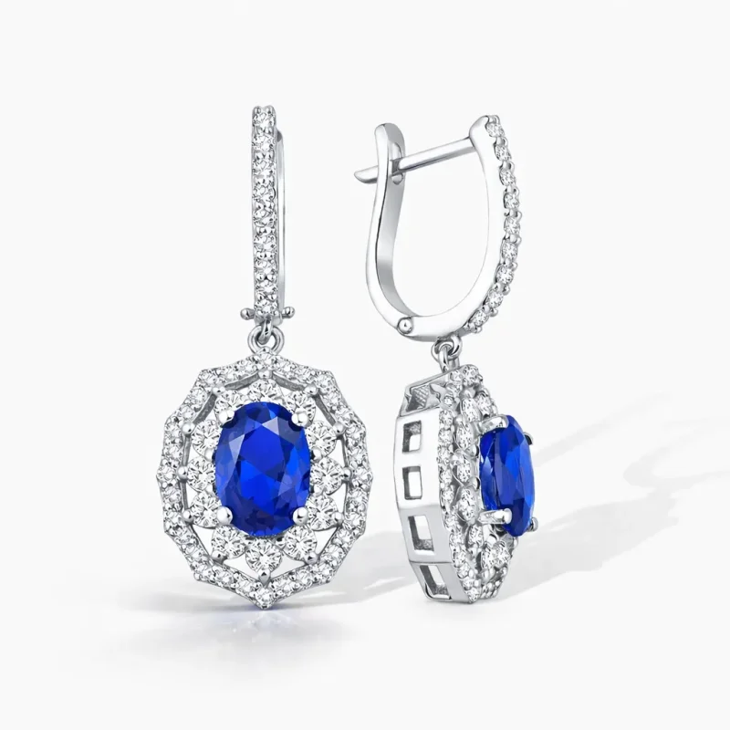 2.59 ct Safir Küpe