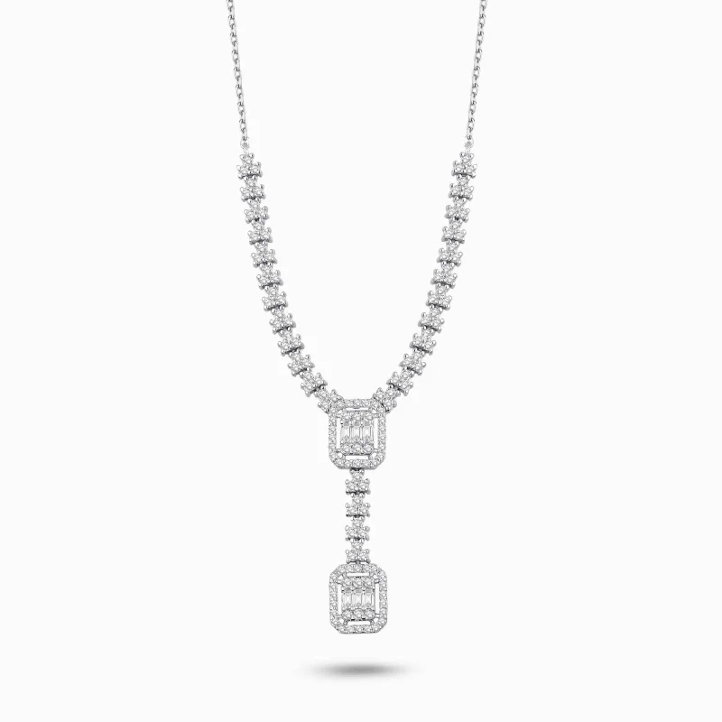 0.85 ct Pırlanta Baget Kolye
