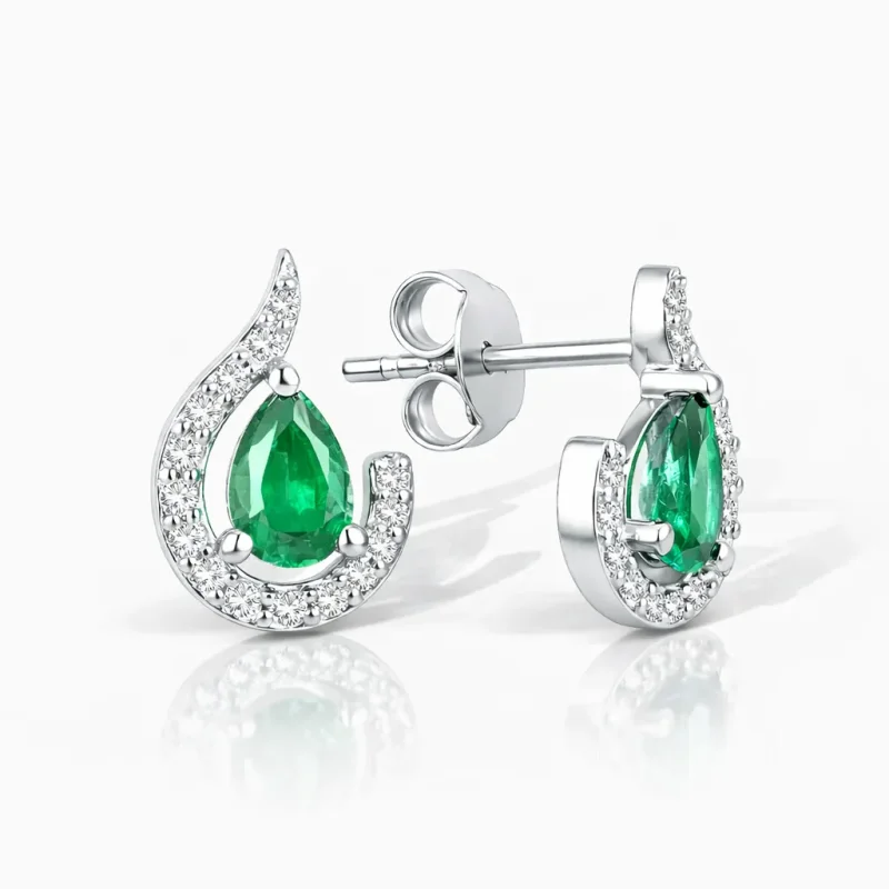 0.87 ct Zümrüt Küpe