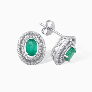 1.24 ct Zümrüt Küpe