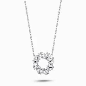 0.32 ct Pırlanta Baget Kolye