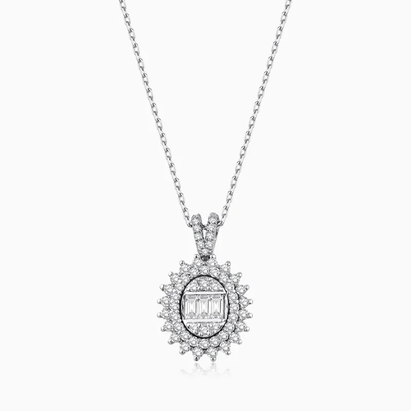 0.73 ct Pırlanta Baget Kolye