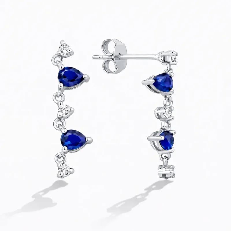 0.89 ct Safir Küpe