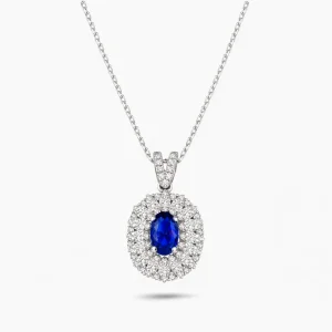 0.95 ct Safir Kolye