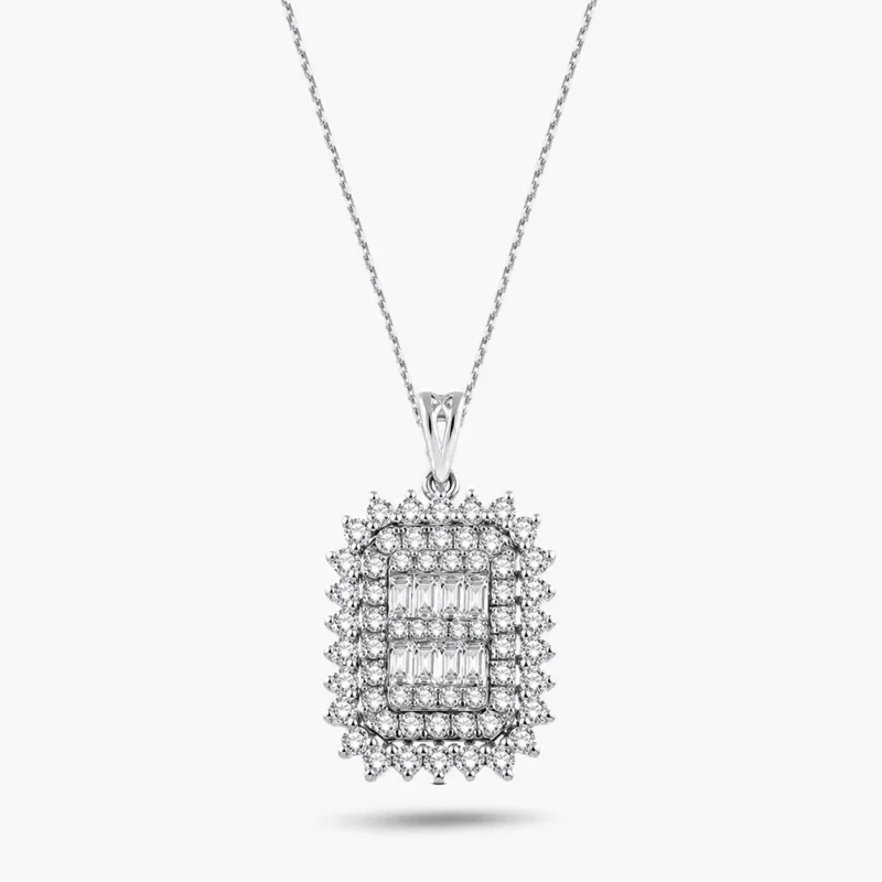 0.63 ct Pırlanta Baget Kolye