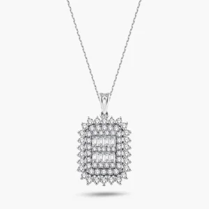 0.63 ct Pırlanta Baget Kolye