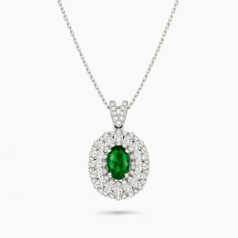 0.80 ct Zümrüt Kolye