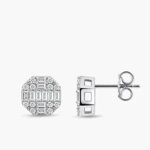 0.42 ct Pırlanta Baget Küpe