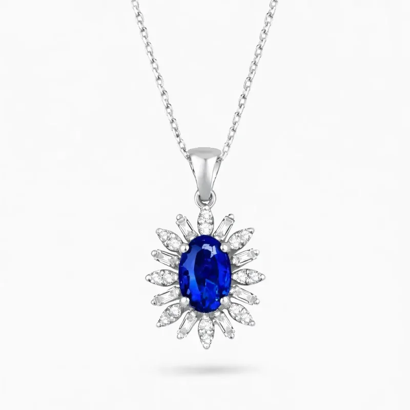 0.64 ct Safir Kolye