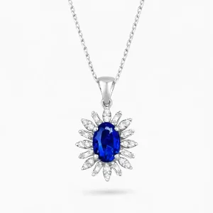 0.64 ct Safir Kolye