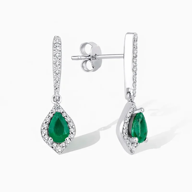 1.02 ct Zümrüt Küpe
