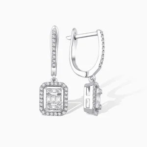 0.69 ct Pırlanta Baget Küpe