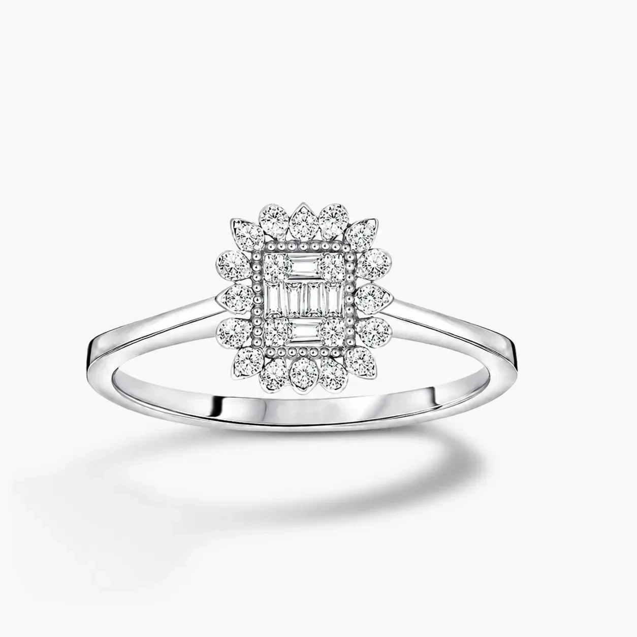 0.12 ct Pırlanta Baget Yüzük
