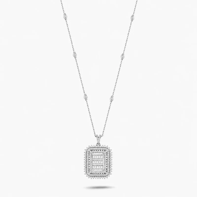 1.12 ct Pırlanta Baget Kolye