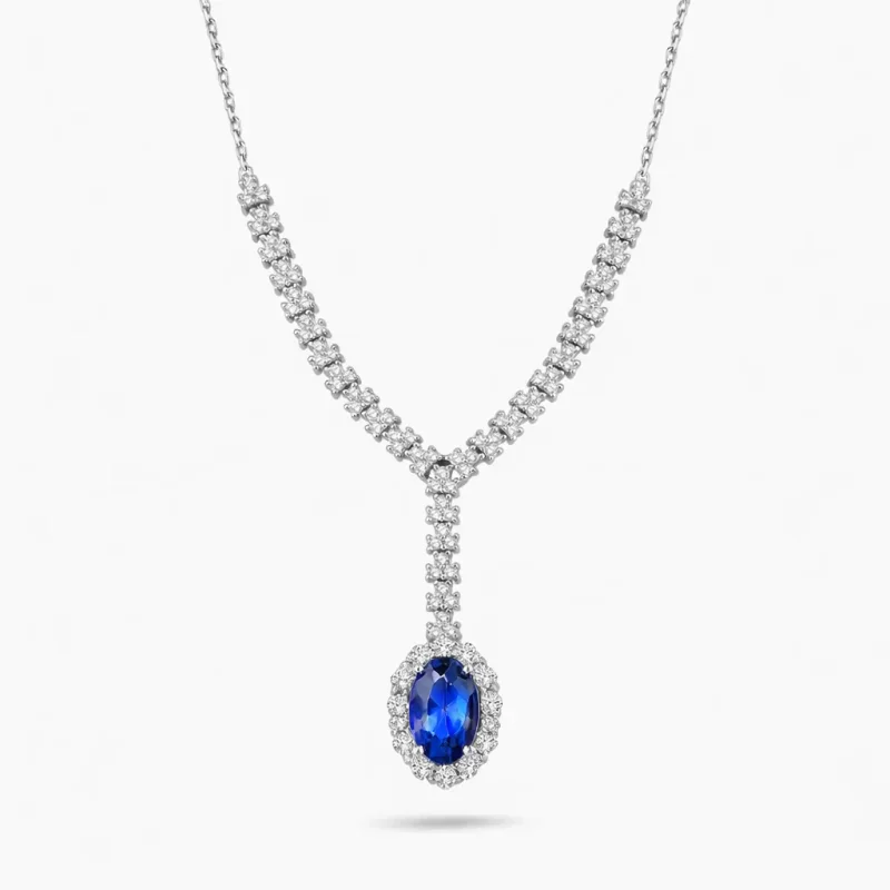 1.40 ct Safir Kolye