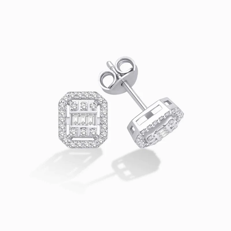 0.39 ct Pırlanta Baget Küpe