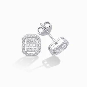 0.39 ct Pırlanta Baget Küpe
