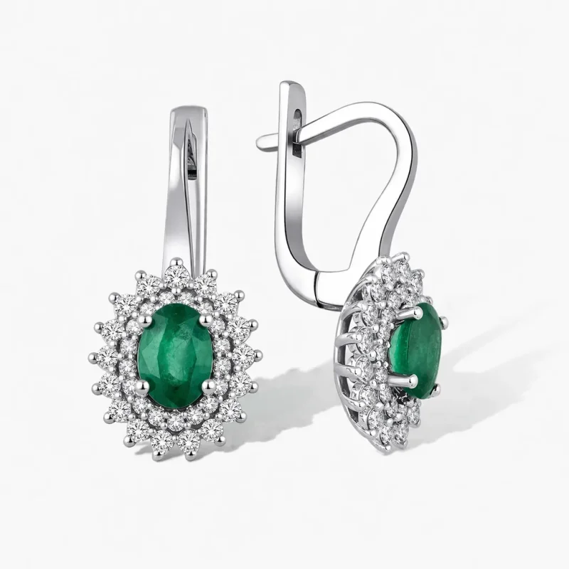 1.52 ct Zümrüt Küpe