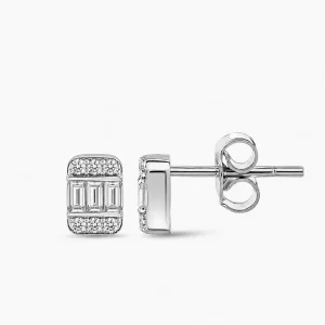 0.14 ct Pırlanta Baget Küpe