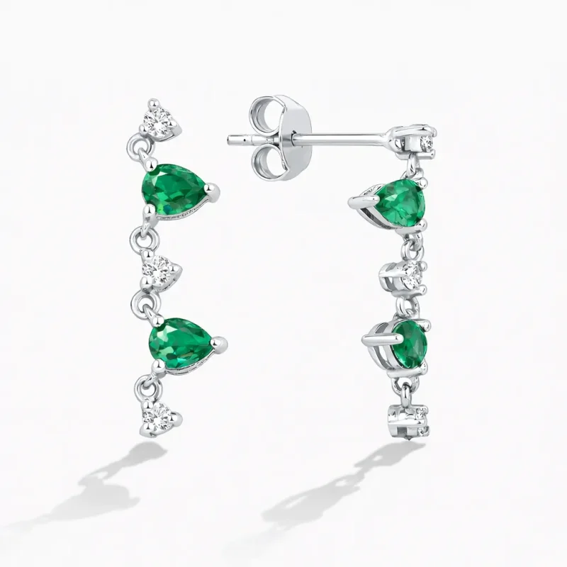 0.65 ct Zümrüt Küpe