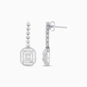 0.87 ct Pırlanta Baget Küpe