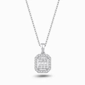 0.20 ct Pırlanta Baget Kolye