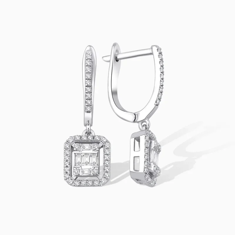 0.48 ct Pırlanta Baget Küpe