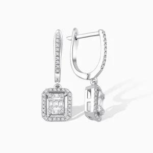 0.48 ct Pırlanta Baget Küpe