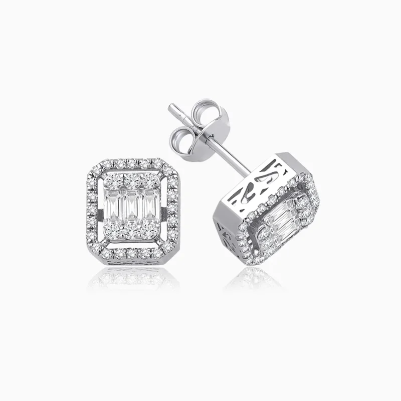 0.65 ct Pırlanta Baget Küpe