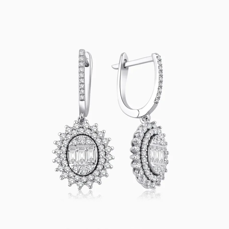 1.34 ct Pırlanta Baget Küpe