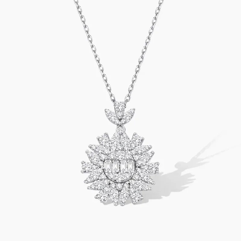 0.44 ct Pırlanta Baget Kolye