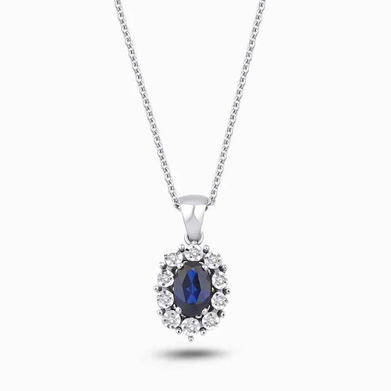 0.64 ct Safir Kolye