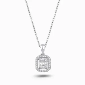 0.14 ct Pırlanta Baget Kolye