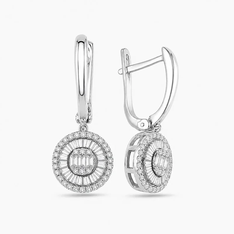 0.40 ct Pırlanta Baget Küpe