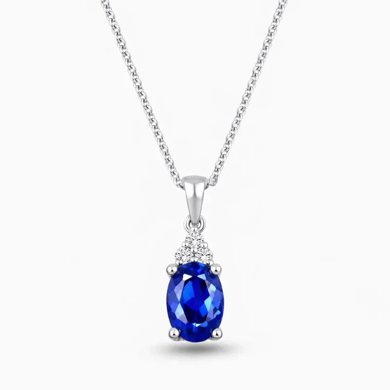 0.96 ct Safir Kolye
