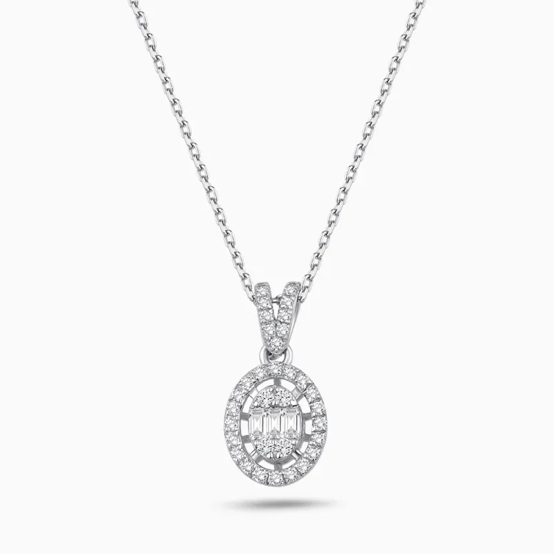 0.35 ct Pırlanta Baget Kolye