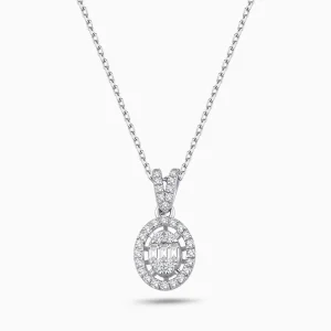 0.35 ct Pırlanta Baget Kolye