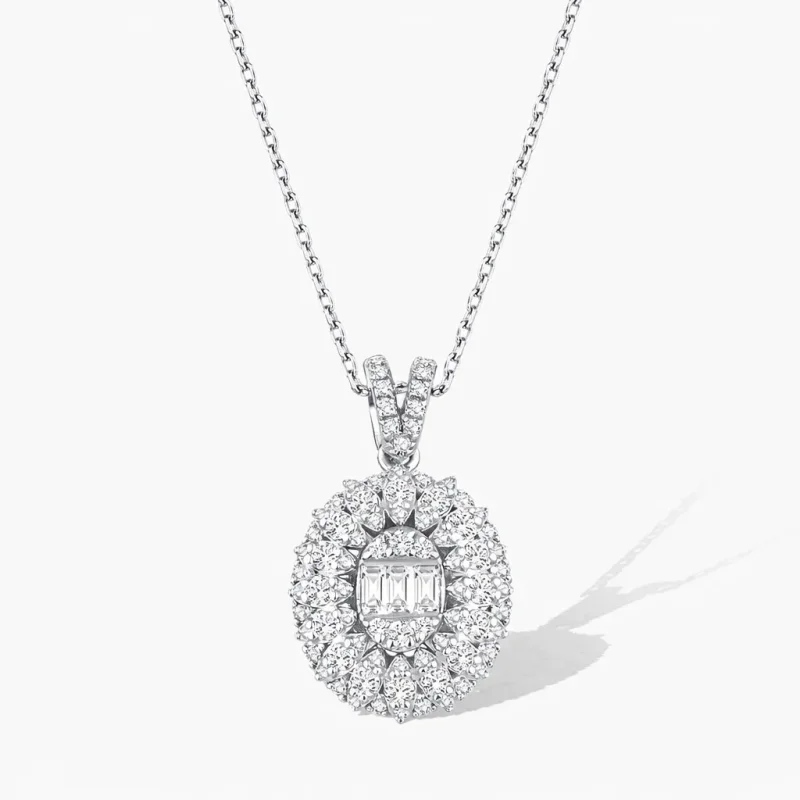 0.64 ct Pırlanta Baget Kolye