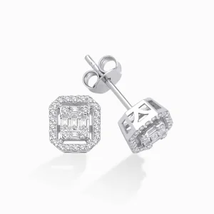 0.30 ct Pırlanta Baget Küpe