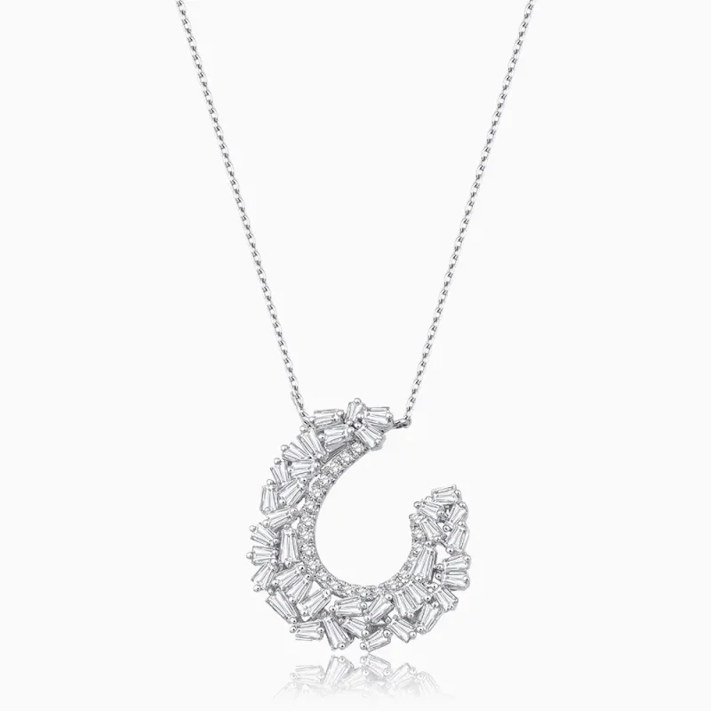 0.78 ct Pırlanta Baget Kolye