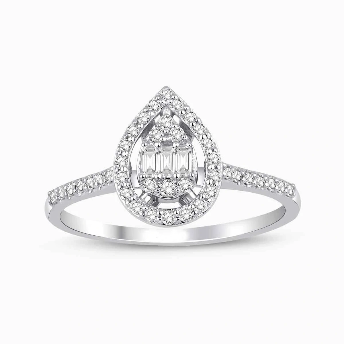 0.34 ct Pırlanta Baget Yüzük