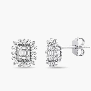 0.24 ct Pırlanta Baget Küpe